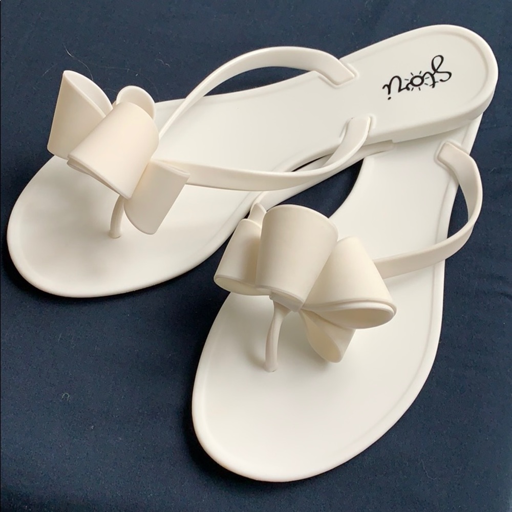 ☀️White Jelly Bow Sandals